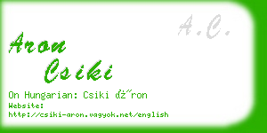aron csiki business card